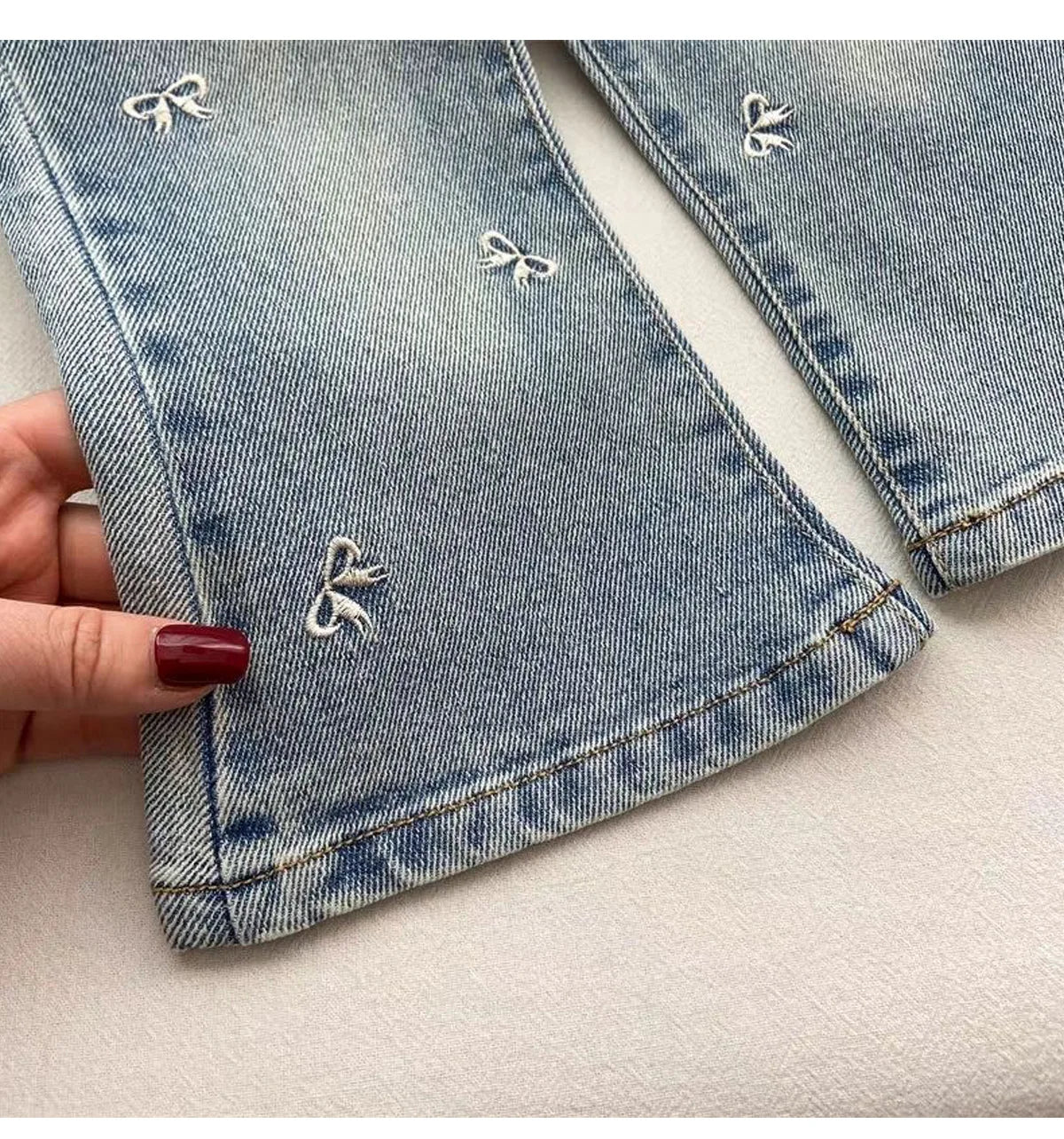 Girls Bow Flare Jeans