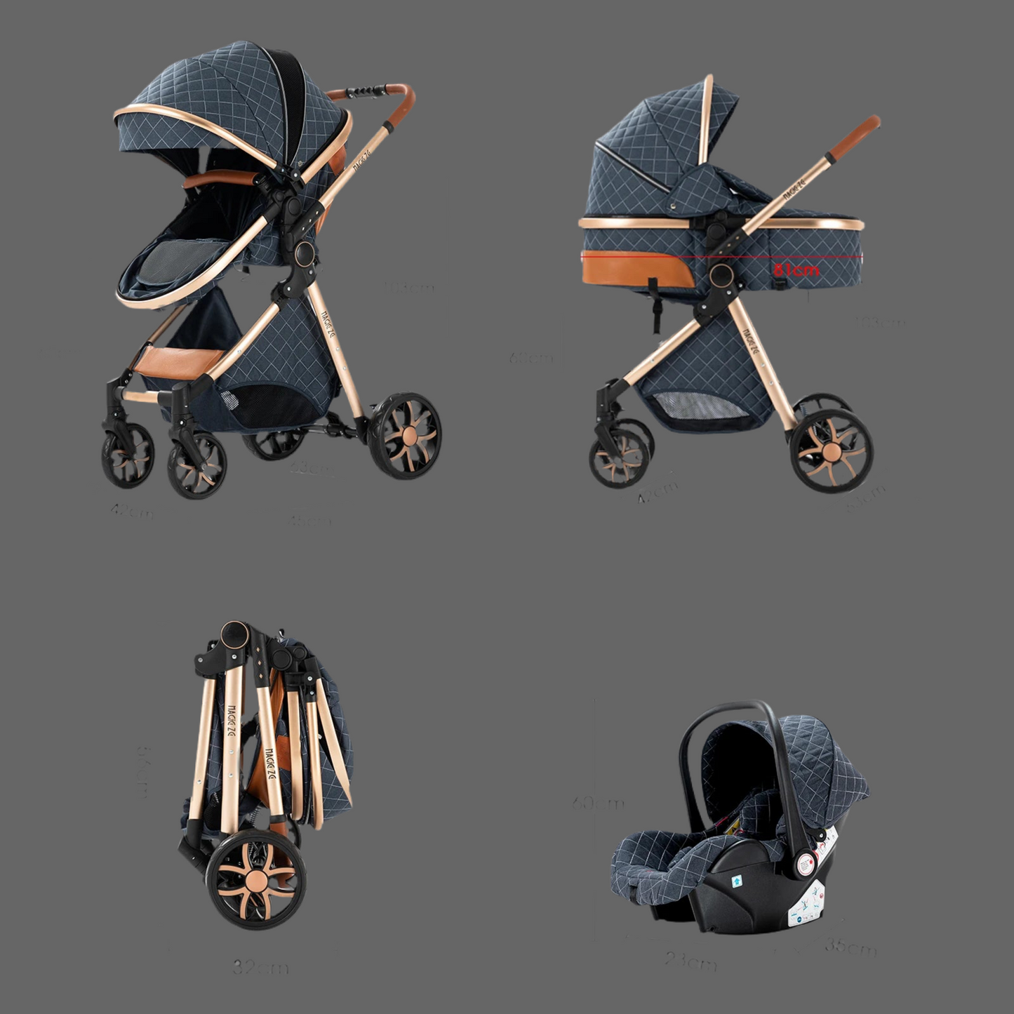 The Sarah 3 In 1 Baby Pram