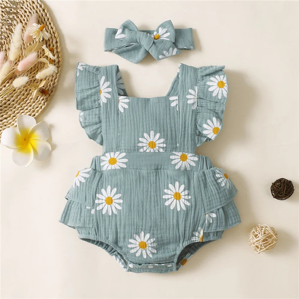 Baby Girl Romper with Headband