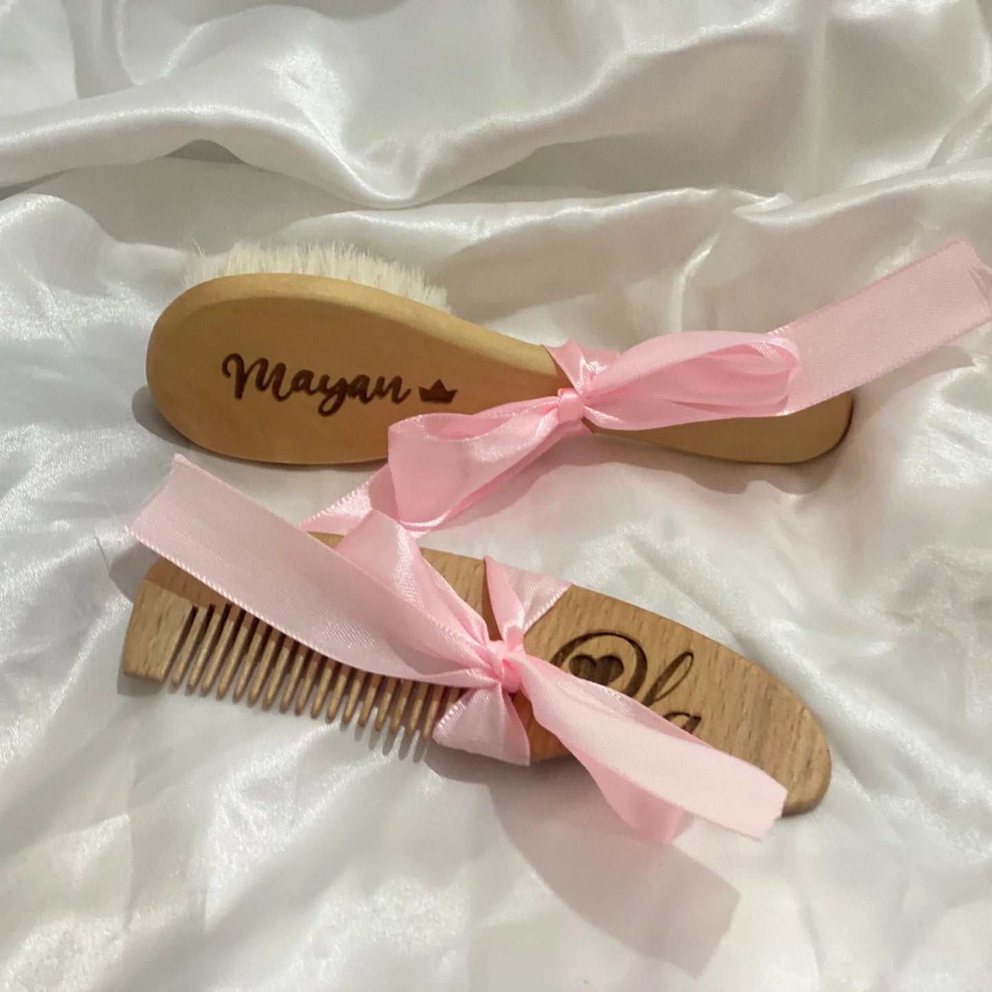 Engraved personalised wooden hairbrush