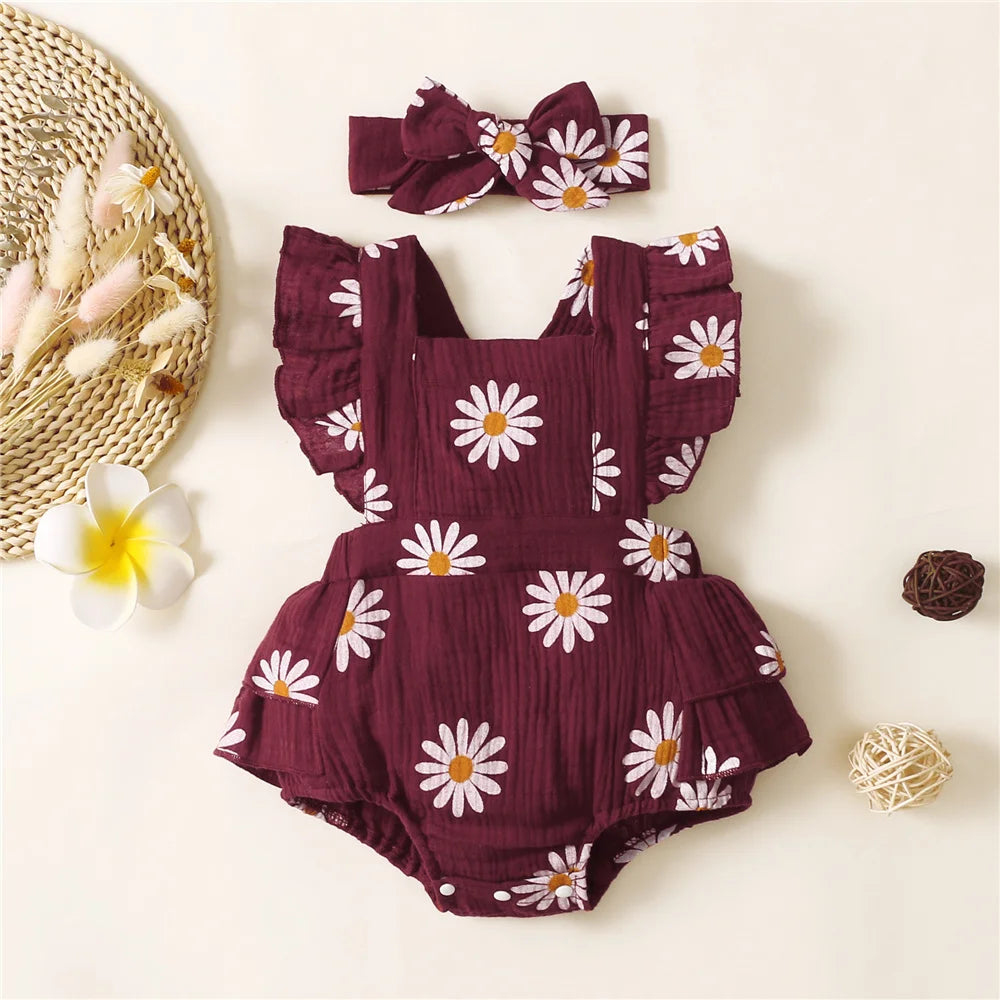 Baby Girl Romper with Headband