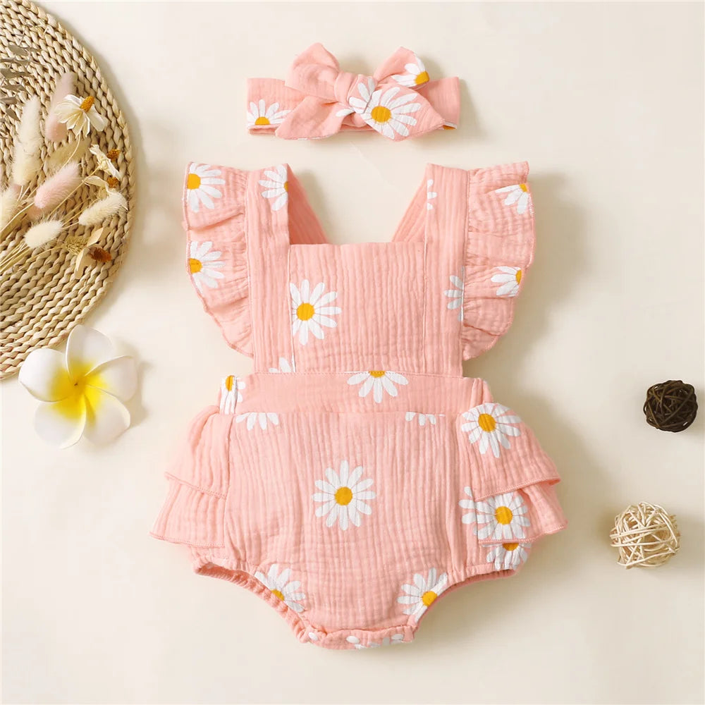 Baby Girl Romper with Headband